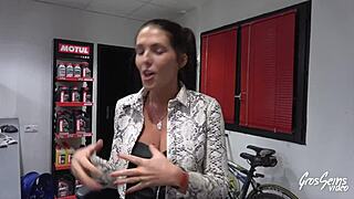 Aurrora shows off her BIG TITS and tight little ass.