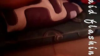 Intense emotions surge during ebony maid's quick creampie encounter