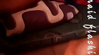 Intense emotions surge during ebony maid's quick creampie encounter