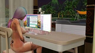 ebony babe with massive ass fucked hard from behind with friends watching