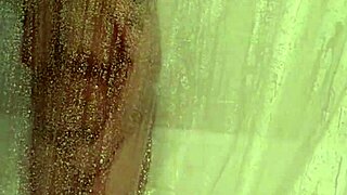 Mandeezy4u2 showers with intense brunette masturbation in steamy amateur action