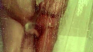 Mandeezy4u2 showers with intense brunette masturbation in steamy amateur action