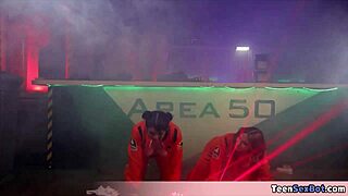 OMG! Two Busty MILFs Take on Horny Scientist at Area 51!