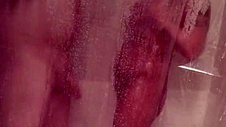 Mandeezy4u2 showers with intense brunette masturbation in steamy amateur action