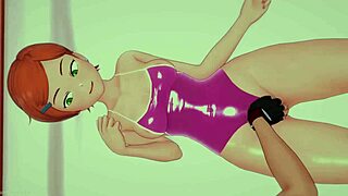 Gwen's Swimsuit Adventure In Hentai Parody.