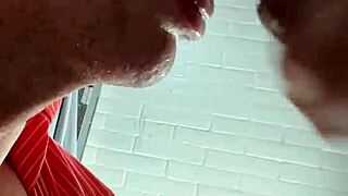 In the friday toilet, he gags on deepthroat choking session