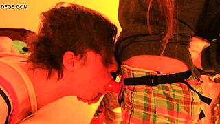 Bound Boyfriend Takes Mistress's Strapon