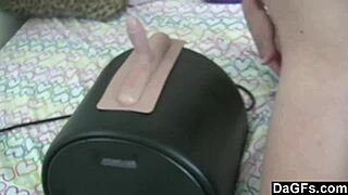 Dagfs - Brunette Rides Sybian to Soaking Wet Climax