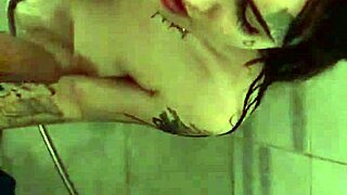 During bathing, she performs a blowjob in the shower