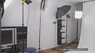 latina photo model bends over for cock during hot shoot