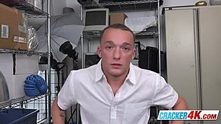 in the casting interview, the black rough male gets a hardcore blowjob from the white obedient gay boy