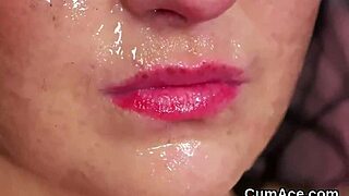 damn, i watched her swallow every drop of cum on her face