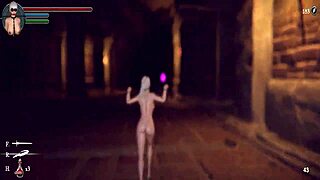let's play knight girl and dungeons with shaved pussy!