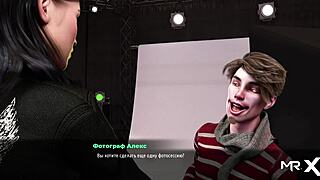 Fashion business model playfully shows tongue at photoshoot game event.