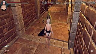 let's play knight girl and dungeons with shaved pussy!