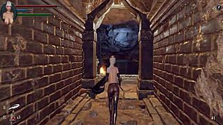 let's play knight girl and dungeons with shaved pussy!