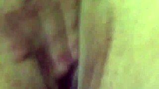 she uses vibrator on dry pussy lips during masturbation