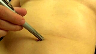 brunette fifi foxx plays with belly button topless in natural tits fetish