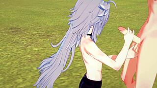 Genshin Impact Yaoi: Razor and Diluc in Hard Bareback Anal with Creampie