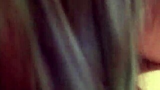 The Blue-Haired Girl Gives a Long, Detailed Blowjob, Sucking Deeply and Slowly with Passion.