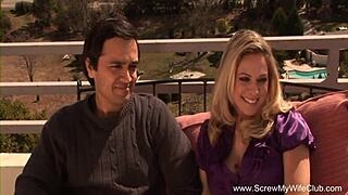 Big Tits Blonde Wife Turns Swinger with Blowjob and Assfucking