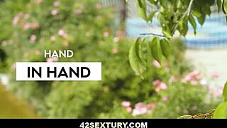 Lesbian Besties Alexis and Zlata Get Naughty in Garden