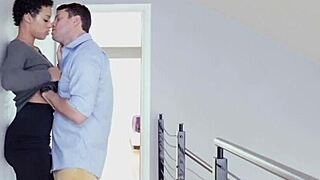 ass fucking curly black in knee high stockings