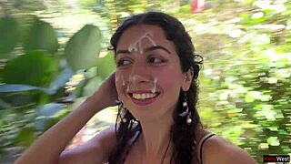 Crazy Gay Cumwalk On Public Outdoor Waterfall