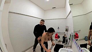 Damn, Jade cosplay girl from Mortal Kombat banging in bathroom at Halloween, so hot with Mr Matusalem!