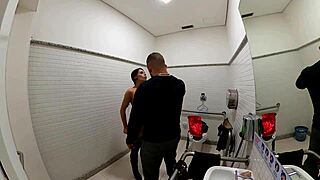 Damn, Jade cosplay girl from Mortal Kombat banging in bathroom at Halloween, so hot with Mr Matusalem!