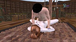 Beautiful stepsister pounded intensely in machinery position in animated 3D porn