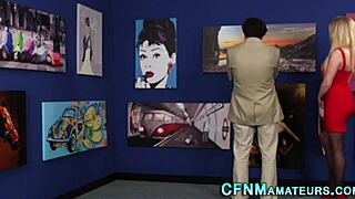 classy blonde babe gives a slow handjob and blowjob in homemade european video