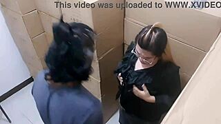 checker gets fucked in stockroom