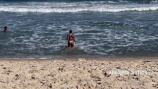 Afrodite Enjoys Beach Treat at Barra da Tijuca