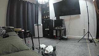 scarlett johnson delivers a footjob in pov. teen fetish action unfolds.