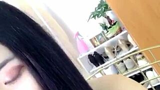 hot girl sucking monster cock on live stream