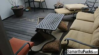 samantha saint’s early morning fun in home movie clip