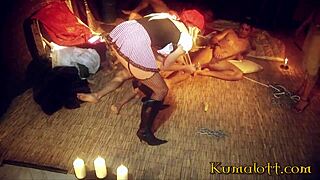 Ready for the sex dojo with those busty blonde babes? she asks, teasing their big tits and eager bodies.