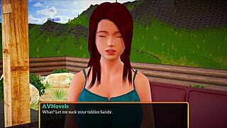 In my new family, the milf brunette and redhead with big ass explore erotic hentai adventures together