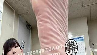 Asian Japanese Office Worker Teases Feet in Fetish Play