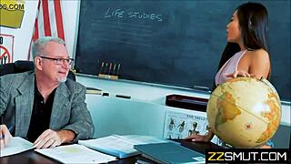 Teen Girl Bangs Professor Hard in Classroom