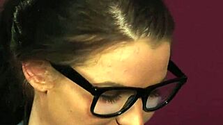 Peculiar Beauty Takes Massive Cumshot on Face After Sucking Every Drop