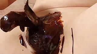 japanese gay amateurs cook chocolate banana with penis in the kitchen