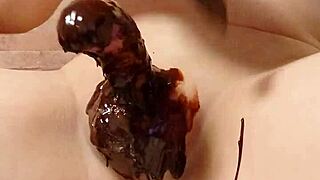 japanese gay amateurs cook chocolate banana with penis in the kitchen