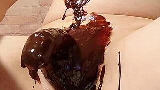 japanese gay amateurs cook chocolate banana with penis in the kitchen