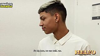 that gossipy neighbor came messing with me and my partner, we showed him brazilian cocks, he took dp in his ass