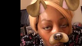 In this cosplay scene, cat woman gags on a big black cock while getting choked.