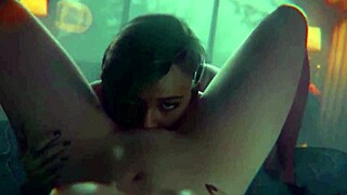 Animovaný lesbický sex s Judy Alvarez v cyberpunk modu je tak horký