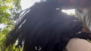 Taking Hot Black Girl to Waterfall for Hard Action