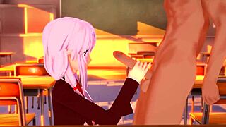 Does teen Inori Yuzuriha get creampied in this hentai?